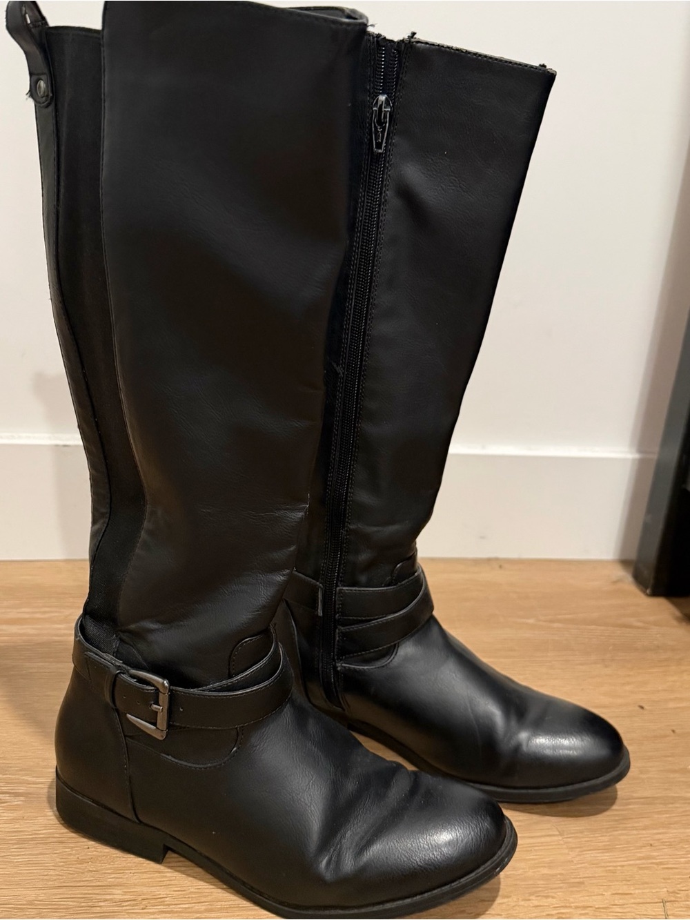 Target Women's Black Over-the-Knee Zip & Buckle Riding Boots
